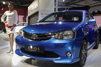 El Toyota Etios en el salón. (Foto: Agencias)